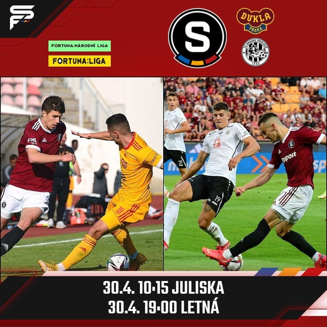 DNES hraje SPARTA! ??? Dopoledne na béčko na Julisku, večer na áčko na Letnou. A mezi tím třeba na ragby na Podvinný mlýn. Má být hezky, tak co doma ???? #acsparta #spartaforever #rcsparta #fortunaliga #fnliga #extraligaragby #spartatempo